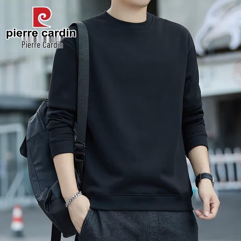 Pierre Cardin Men's Loose Fit Round Neck Pullover Sweatshirt