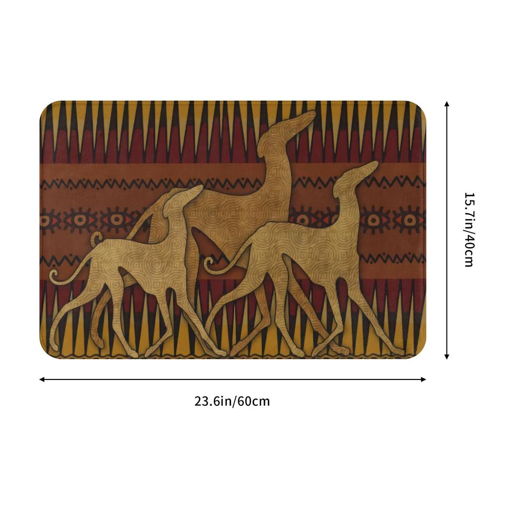 Greyhound Whippet Dog Floor Door Bath Kitchen Mat Anti-Slip Indoor Hound Doormat Living Room Entrance Carpet Rug