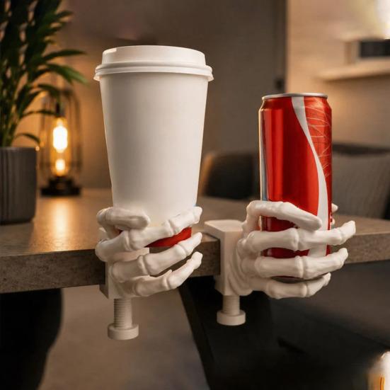 3D Printed Bone Hand Cup Holder Skull Skeleton Hand Coaster