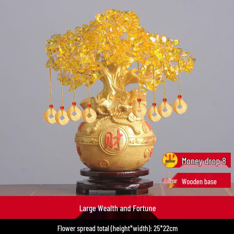 Glückbaum Citrin Ornament für Wohnzimmerdekoration oder Eröffnungsgeschenk