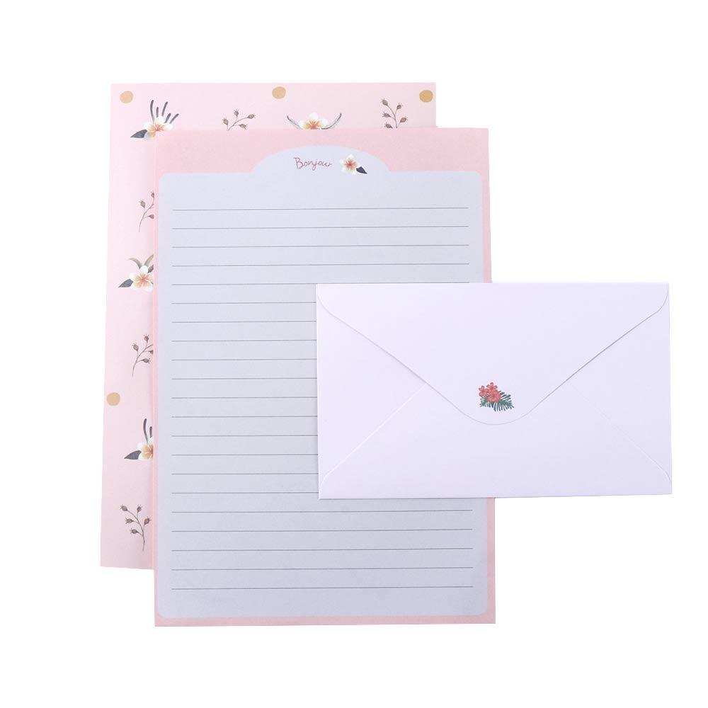 Office Supplies Cartoon Different Style Letter Pad Beautiful Flower Envelope Writing Paper Stationery Paper Letter Paper