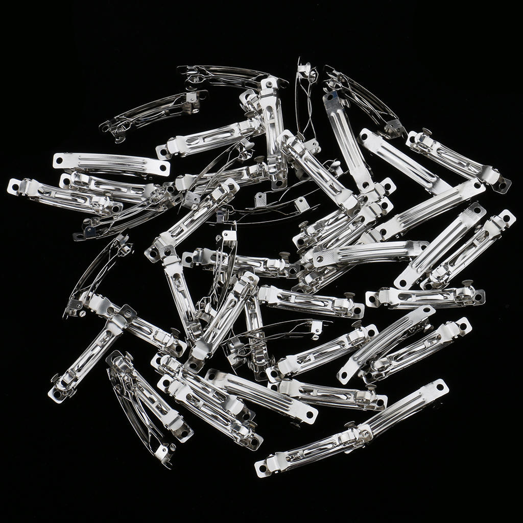 50pcs Metal French Barrette Blank Hair Clip Hairpins Arches Silver DIY Hair Accessories