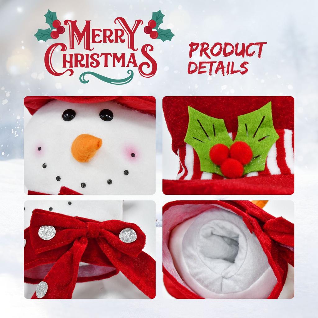 Christmas Tree Star Snowman Hat Decoration, Snowman Red Hat Tree Top Ornaments, Christmas Tree Decoration Pendants