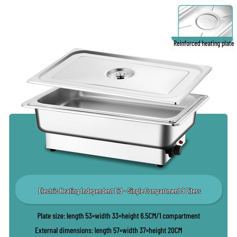Stainless Steel Electric Chafing Dish with Visible Flip-Top for Buffet & Breakfast