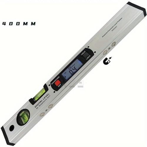 Digital Level, Aluminum Alloy, Multi-Function Angle Meter with High-Precision Display, Level and Inclination Measurement, Shock-Resistant, 400mm, LCD