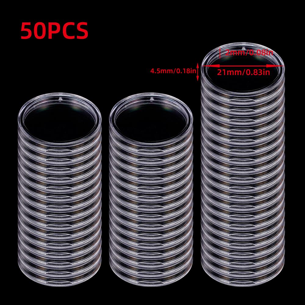 10/50/100Pcs 19-33mm Transparent Coin Cases Holder Coin Collecting Box Case Coins Storage Capsules Protection Boxes Container