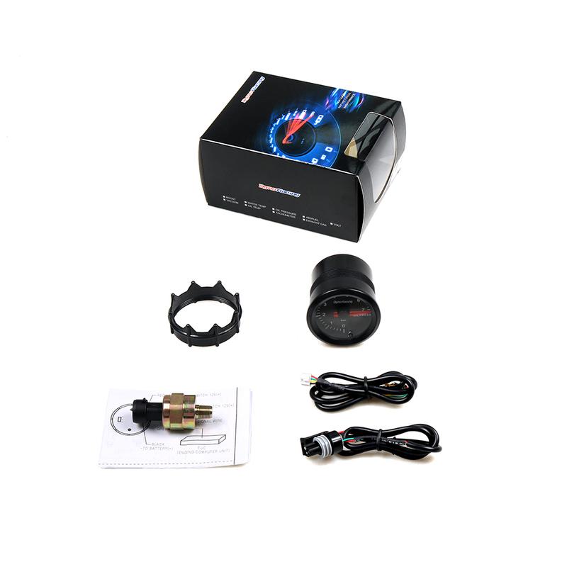 7 Colors LED Oil Pressure Gauge 2" 52mm 0-7 BAR with Sensor High Speed Motor Car Oil Press Meter