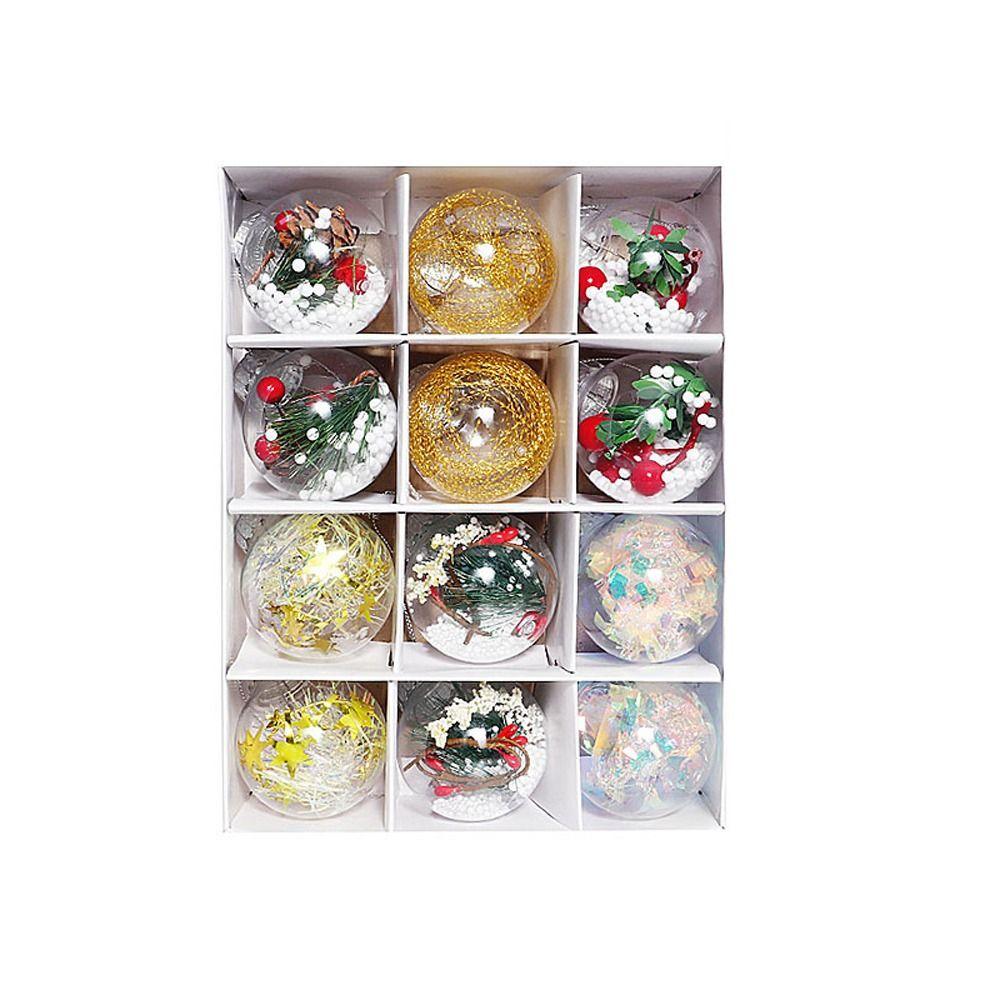 12pcs 6cm Transparent Christmas Balls PET Merry Christmas Tree Decor  Hotel Office Decor