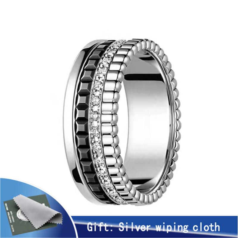 Prsten ze stříbra ryzosti S925, klasický luxusní prsten, módní otočný personalizovaný prsten pro páry, dárek k výročí