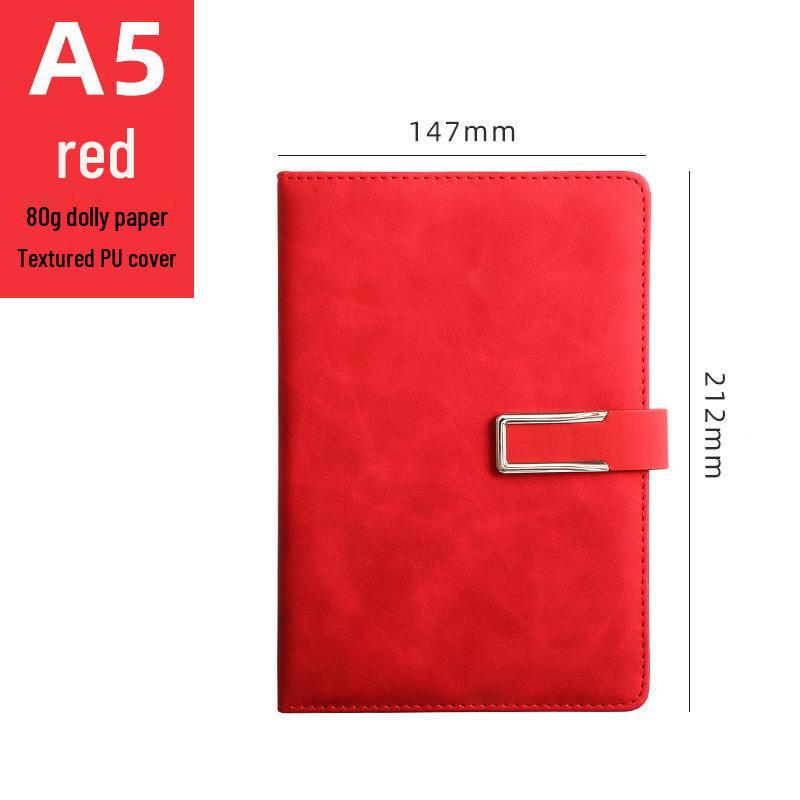 A5 Custom Logo Soft Leather Business Notebook Gift Set with Buckle Closure