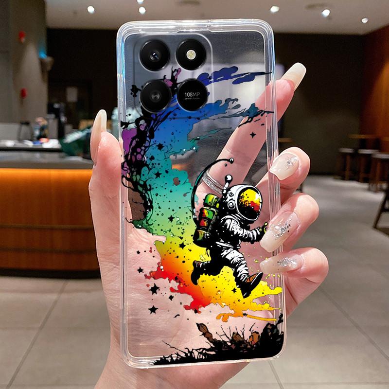 For Honor 400 Smart 5G Case Honor X7d 4G 5G Cover Clear Luxury Fashion Butterfly Flower Soft TPU Silicone Transparent Phone Case