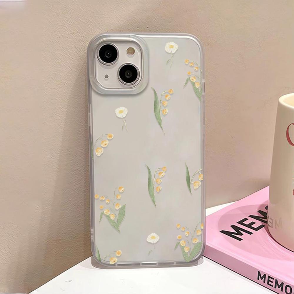 Mobile Phone Cases for iPhone 11 13 15 Pro Max 12 14 Pro Max Case iPhone 16 15 Plus 13 Pro 12 Frosted Texture Painted Cartoon Flowers