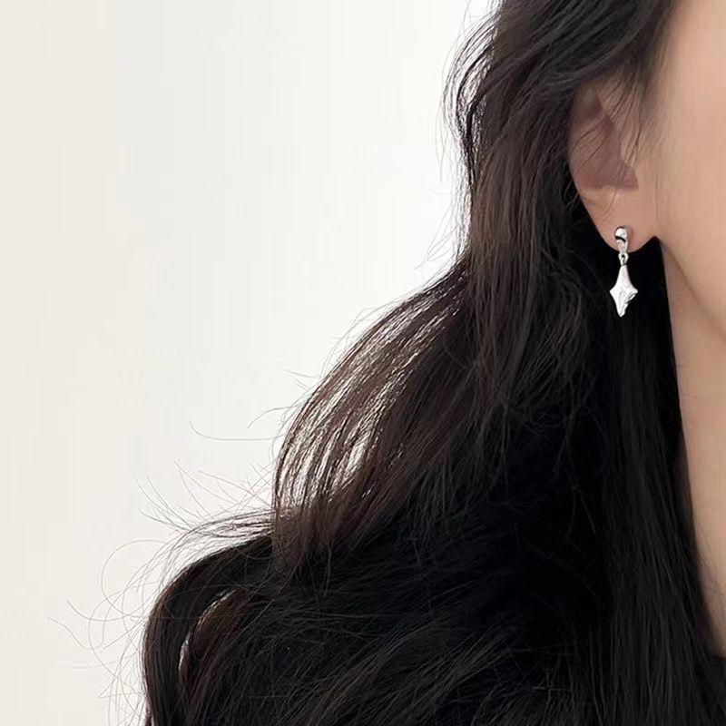 Day-Night Starlight Four-Pointed Star Earrings: Versatile, Trendy, Luxurious Studs for Everyday Elegance