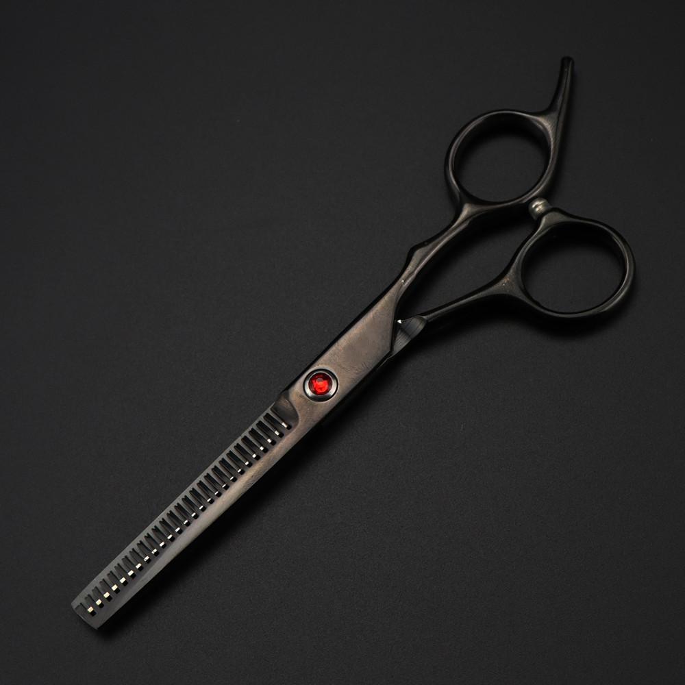 Professional 6 '' Scissor Red Gem Hair Cutting Scissors Haircut Thinning Barber Tools Cut Shears Hairdresser Scissors