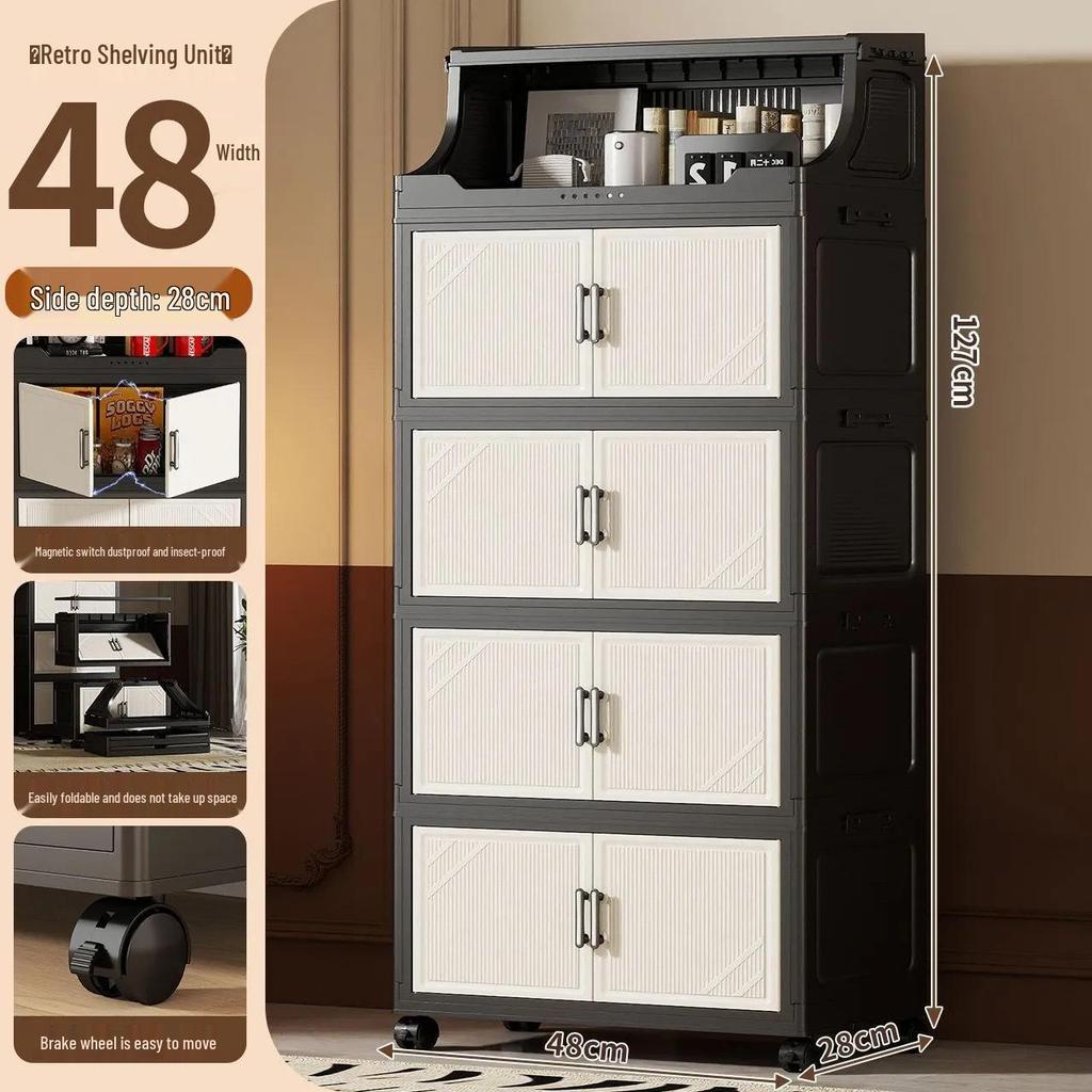 Foldable Multi-layer Storage Cabinet for Home: Ideal for Bedroom, Kitchen, or Bathroom