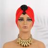 Indian Women Chemo Cap Muslim Diamonds Hijab Pleated Turban Wrap Headscarf Beanies Hair Loss Bonnet Hat Femme Turbante Mujer New