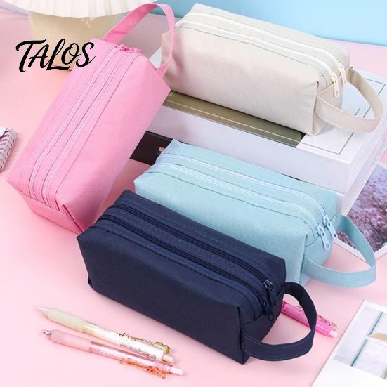 Talos Pencil Case, with Easy Grip Handle Design, Large Capacity Pen Durable Oxford Pouch, for Kids Art School Supplies Stationery