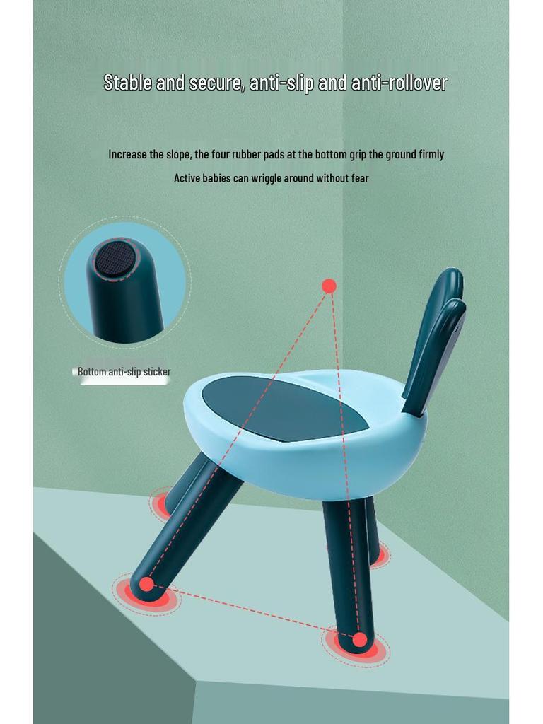 Children's Cute Squeaky Stool with Backrest - Ideal for Dining, Play, and Kindergarten