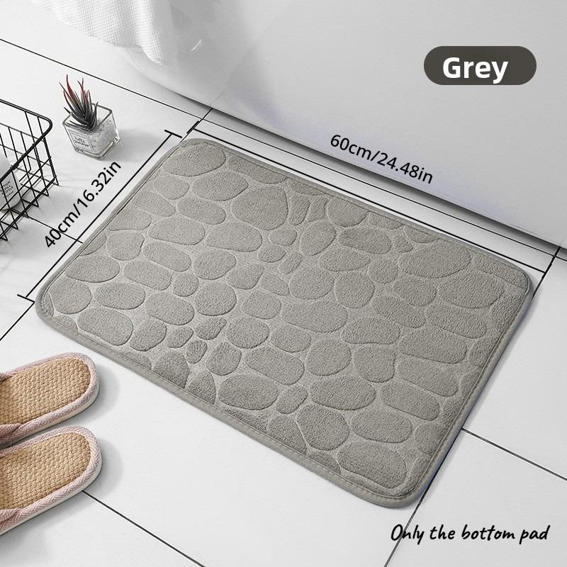 

1pcs Home Use Pebble Embossed Door Carpet Door Mat Bathroom Minimalist Style Absorbent Foot Mat Bathroom Anti Slip Mat Floor Mat серый