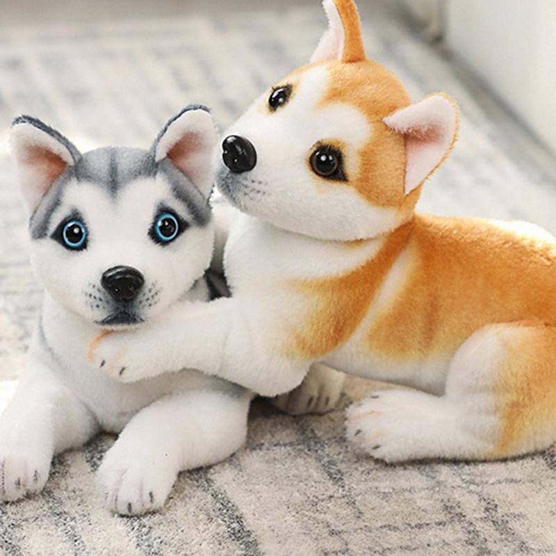 Simulation Dog Plush Toy Soft Stuffed Doll Adorable Kids Hugging Pillow Birthday Gift For Boys Girls