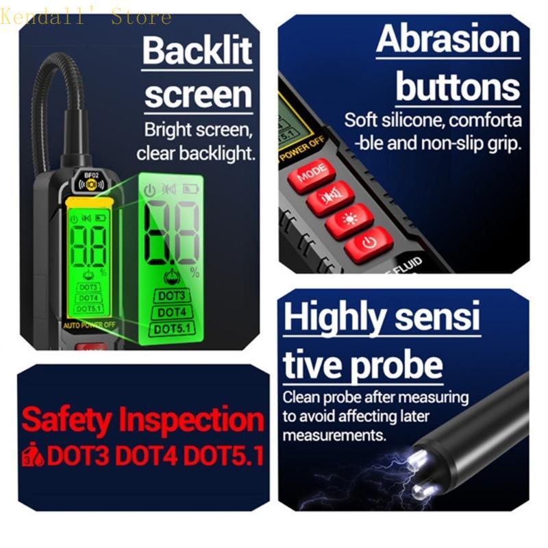 

3XUB Brake Fluid Tester with Perceivable Alarm and Trafficlight for Dampness Danger Warning