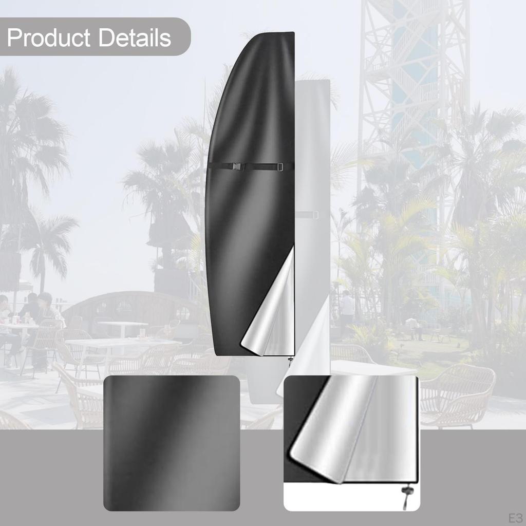 Patio Umbrella Cover Banana Rainproof with Strap Water Resistant Parasol Sun Protection for