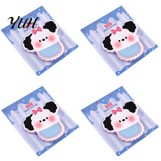 Decorative Note Set 4Pcs Cute Dog-Shaped Notes Pad Cartoon Self-Adhesive Memo Pads Pet Combination Strong Adhesion Thick Paper Multi-Scene Adaptation C