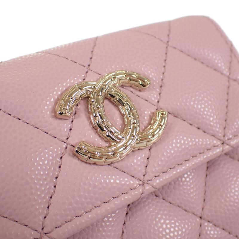 Chanel AP4084 Tri-fold Wallet Pink Women