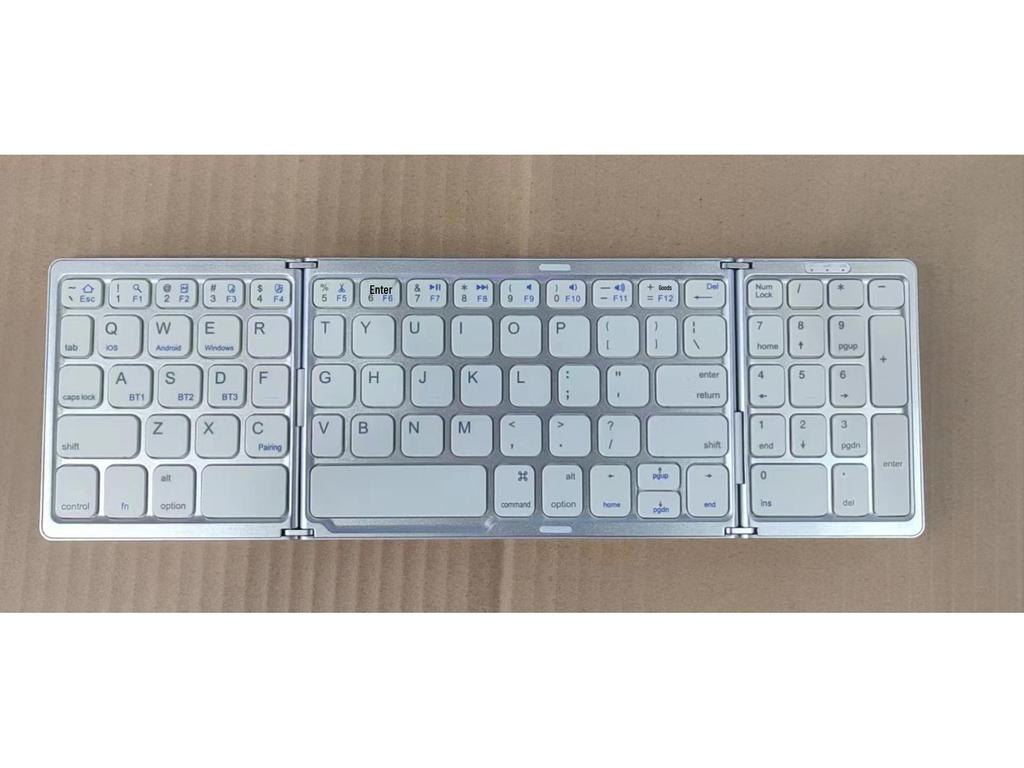 Tragbare dreifach faltbare Bluetooth-Tastatur für Mobiltelefon, Tablet & Laptop