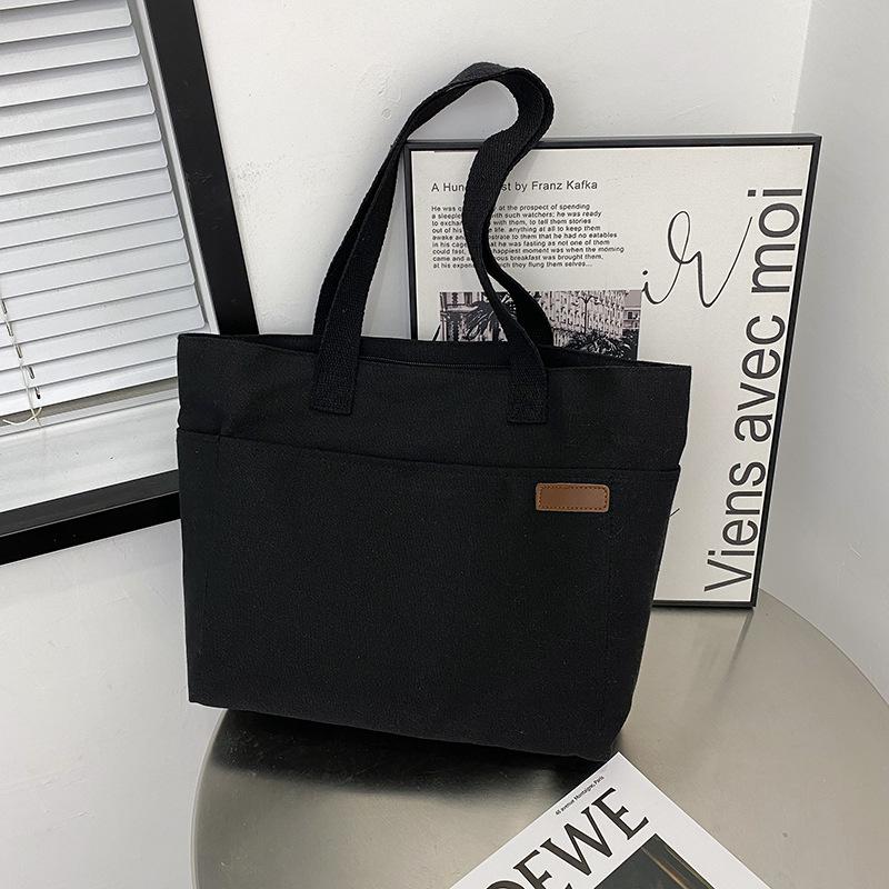 Canvas bag Women's ins Mori shoulder bag Large capacity book student class commuter bag Handheld cloth bag