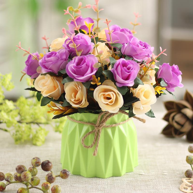 Artificial Flowers Desktop Ornament for Living Room and Dining Table Decoration