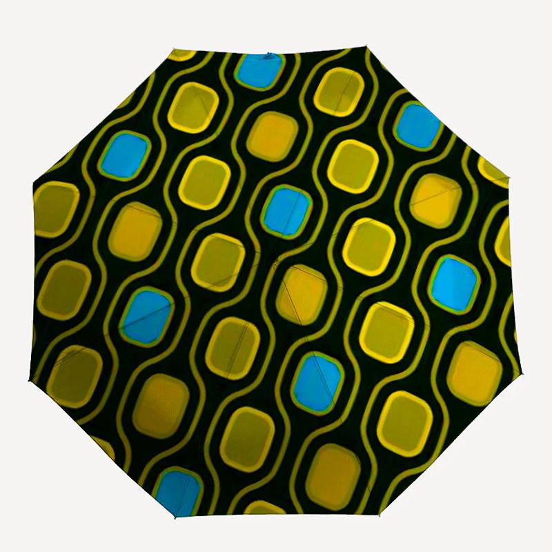 

1pc Retro PatternAutomatic Folding Umbrella, Portable & Foldable Design with 8 Ribs, Casual Outdoor Accessory yy250804182