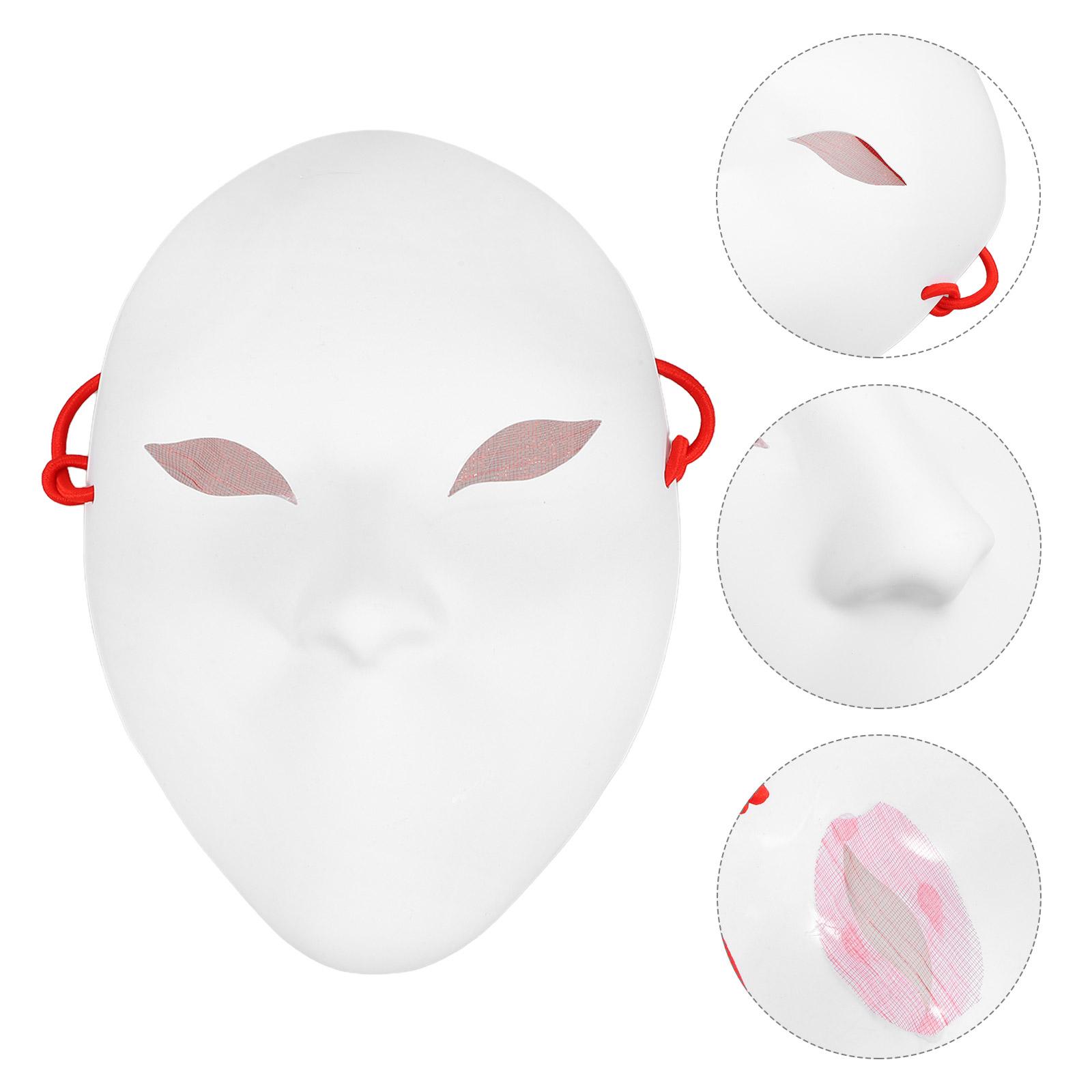 3 Pcs God-killing King Mask DIY Craft Blank Face Mardi Gras Paintable Plain White Mache