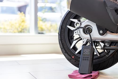 Bomba de Ar Elétrica Inteligente Kijima, Modelo de Alta Potência, para Motocicletas, Carros, Bicicletas e Bolas, Compacta, 2000mAh x 3/11.1V, Máx. 150 PSI, Carregamento Tipo-C,
