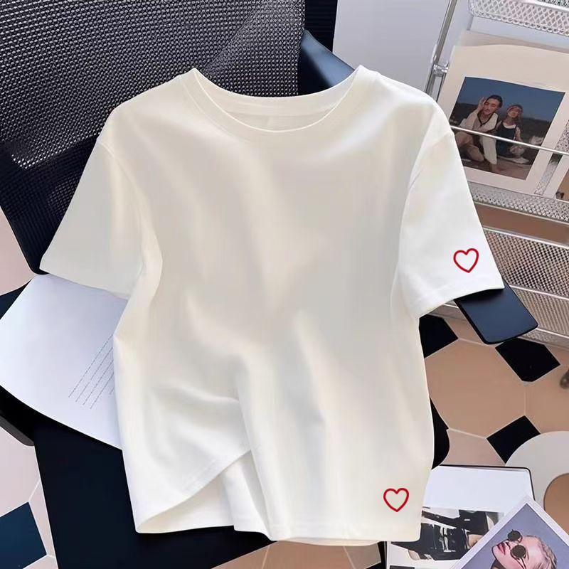 Summer New Womens T-shirts Cotton Printing Casual O-Neck Short Sleeve Outdoor Sports Jogging Woman Clothes 2026 Daily Tees Tops L