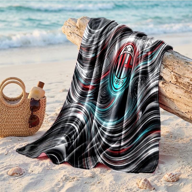 AC Mailand Print Mikrofaser Strandtuch Schnelltrocknend Saugfähig Großes Handtuch für Strand Schwimmen Reisen