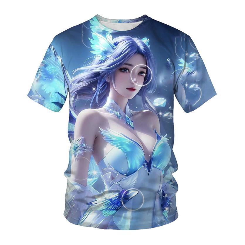 2024 Neues Sommer-T-Shirt mit chinesischem Comic „Pure Miss Sister“, personalisiertes, kreatives 3D-gedrucktes Nischen-Freizeittrend