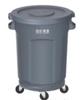 BAIYUN CLEANING 80L Round Outdoor Commercial Trash Can with Wheels and Lid