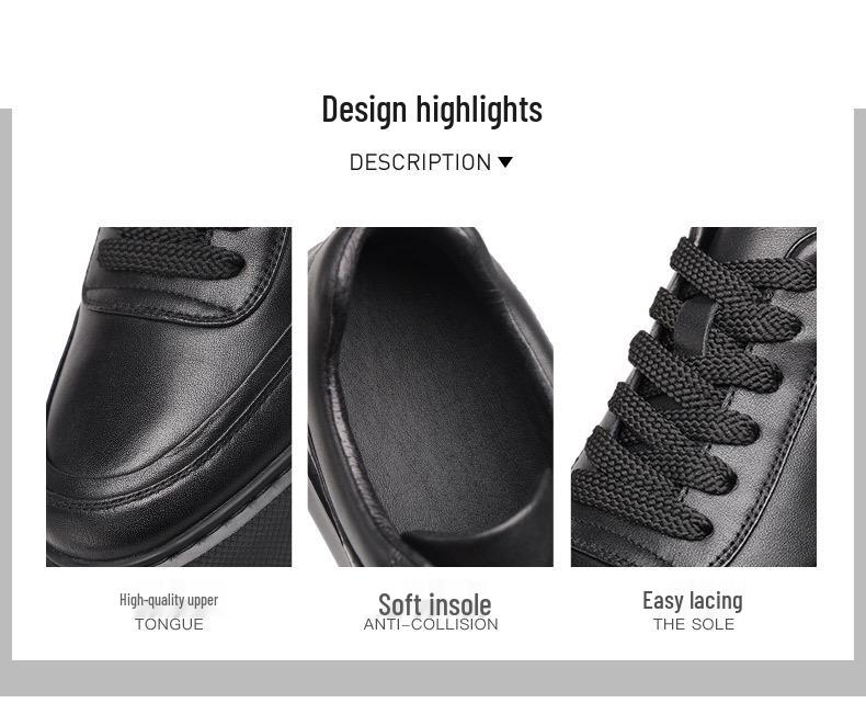 Men's 2025 Autumn Cowhide Leather Casual Sneakers with Thick Soles