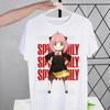 Japanese Anime Spy X Family Anya T Shirt Men Retro Washed Tops Tees Harajuku Tshirt Streetwear Hip Hop Male T-shirts