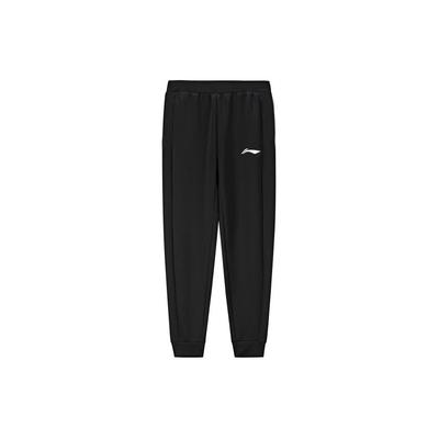 Li Ning Sports Fashion Series Solid Color Elastic Waist Loose Fit Knitted Joggers Women Bottoms Black AYKR470-1
