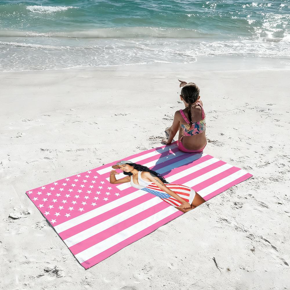 Rapperin Nicki Minaj Handtuch Schnelltrocknend Saugfähig Strandhandtuch für Sport, Fitness, Schwimmen und Outdoor-Aktivitäten