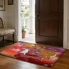 Floor Mat Soft Flannel Rug Non Slip Absorbent Mat for Bathroom Bedroom Home Decor Art Nouveau Black Roses