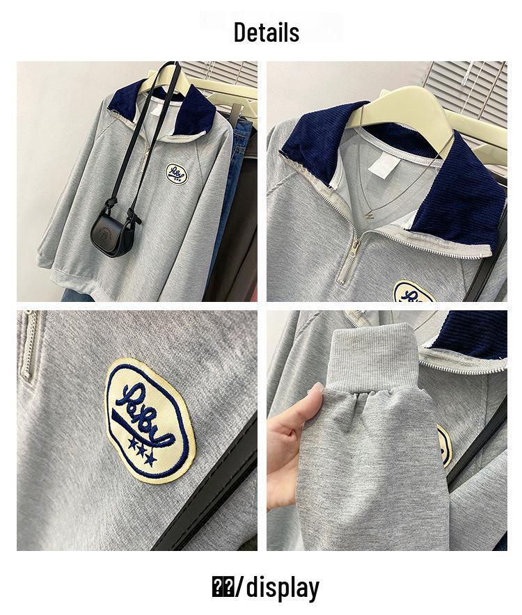 Extra Large American Retro Women's Sweatshirt: Spring/Autumn 2025 Thin & Lazy Style