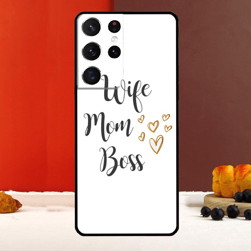 Wife Mom Boss Cover For Samsung Galaxy S25 S24 Ultra S22 S23 Plus S20 S21 FE S9 S10 S25 FE Phone Case
