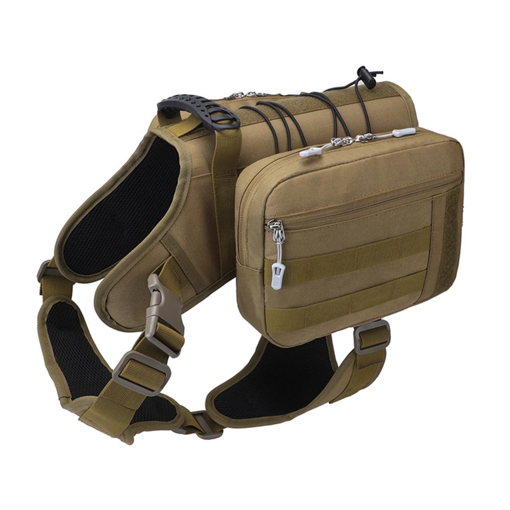 Adjustable Pet Harness Backpack Snack Big Dog Saddle Bag for Medium Large Dog Hiking Travel Outdoor Camouflage