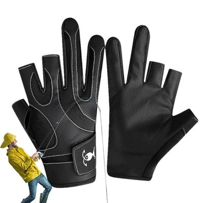 Fishing Mittens Fishing Sports Mittens with 3 Cut Fingers Adjustable Elastic Band Mittens for Men Women Non-Slip Grip For