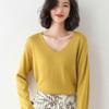 Fashion Korean Women Loose V-Neck Solid Pullover Sweater Autumn And Winter Long-Sleeved Knit Bottoming Shirt Large Size Sweaters