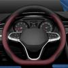 Car Accessories Decoration Steering Wheel Cover Universal Black Leather Covers for 38cm Diameter Car Steering Wheel