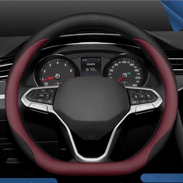 Leder Maßgeschneiderte Auto-Lenkradabdeckung für Volkswagen Golf 7 GTI Golf R MK7 VW Polo GTI Innenraum Auto Autozubehör